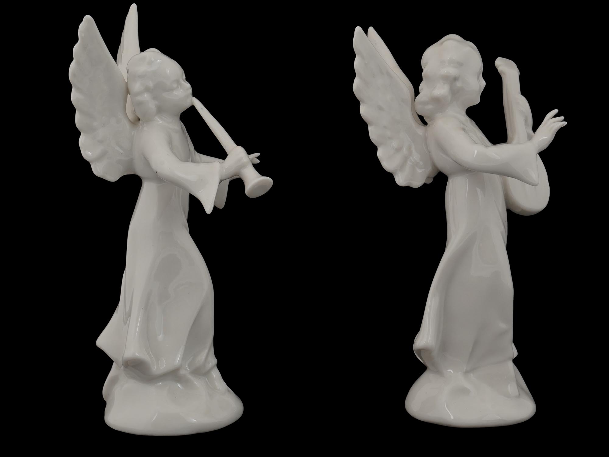 VINTAGE GERMAN WHITE PORCELAIN ANGEL FIGURINES PIC-7